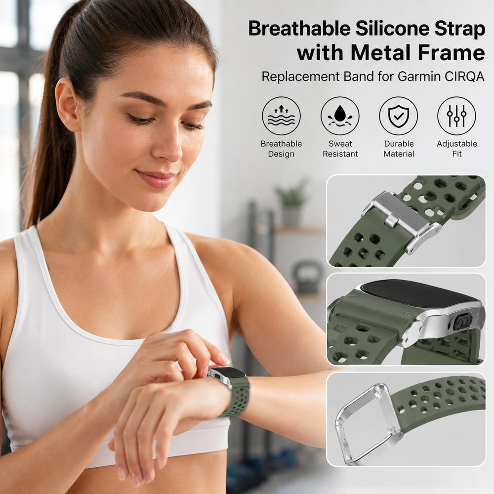 Replacement Silicone Strap Breathable Wristband for Garmin CIRQA Smart Band Accessories