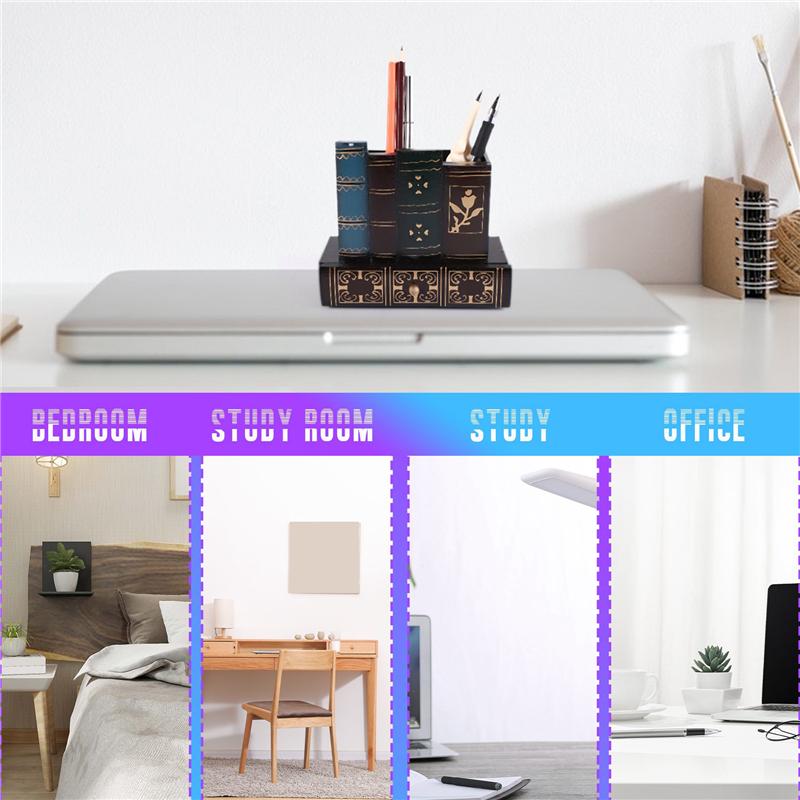 A72U Multifunction Retro Wooden Pen Holder Book Shape Wood Craft Home Decor Pencil Desktop Storage Box Drawers Stationery Holder