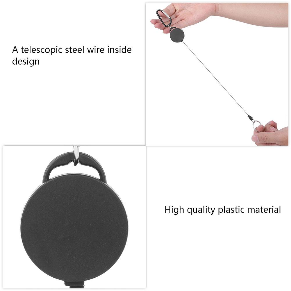 4 Stück Teleskop-Schlüsselanhänger Diebstahlsicher Kreativ Einziehbar Schlüsselring Nylonschnur Outdoor Karabinerhalter für Mobiltelefone Geldbörsen