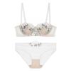 Französisches Sexy Spitzen-Dessous-Set, Atmungsaktives Minimizer-BH-Set mit Hasenohren-Cups für Übergroße Frauen mit großem Busen