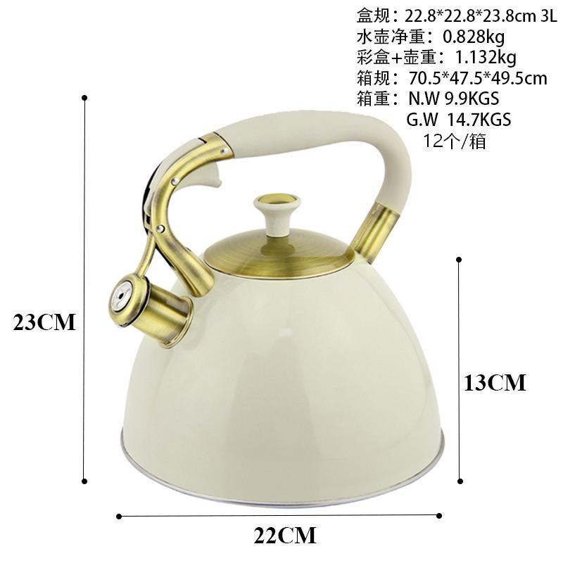 3L Stainless Steel Whistling Kettle Gas
