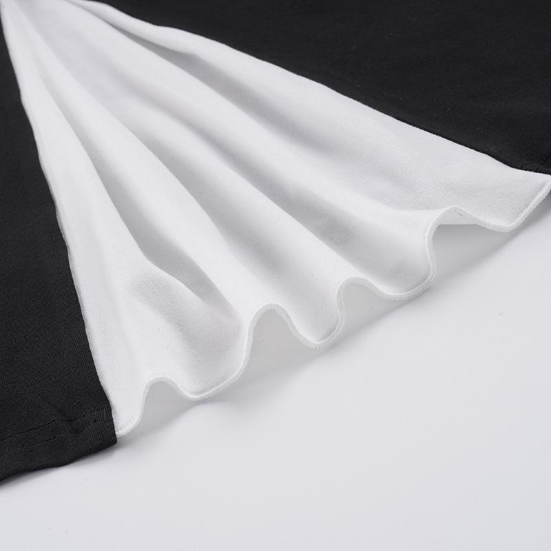 French Color Block Pleated Square Neck Long Sleeve A-line Top with Lace-up Waist for Autumn/Winter