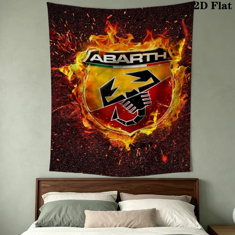 Abarth Pattern Wall Tapestry Aesthetic Wall Hanging Printed Fabric Blanket Decorative Tapestries for Bedroom Living Room Home Decor