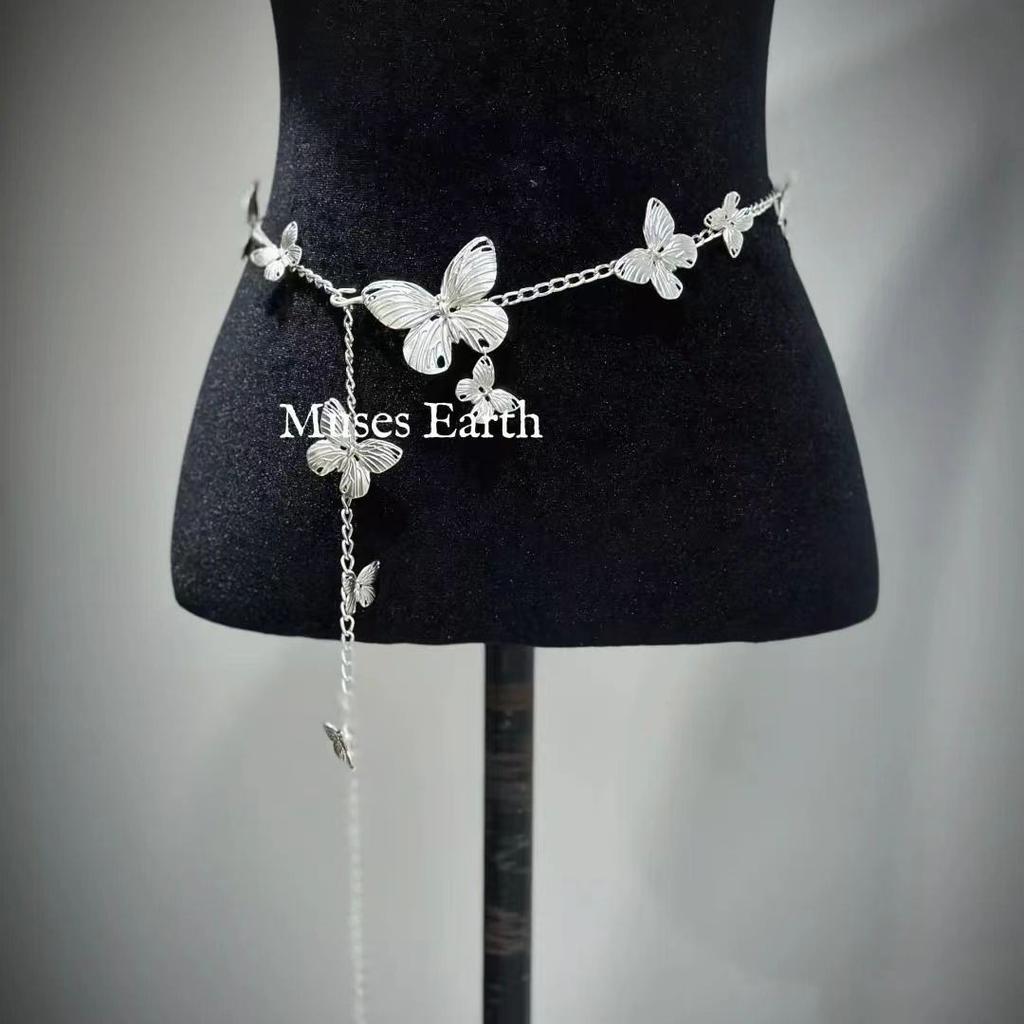 Pure desire wind~ super fairy lace butterfly fringed leg chain niche design leg ring Mori high value waist chain neck chain