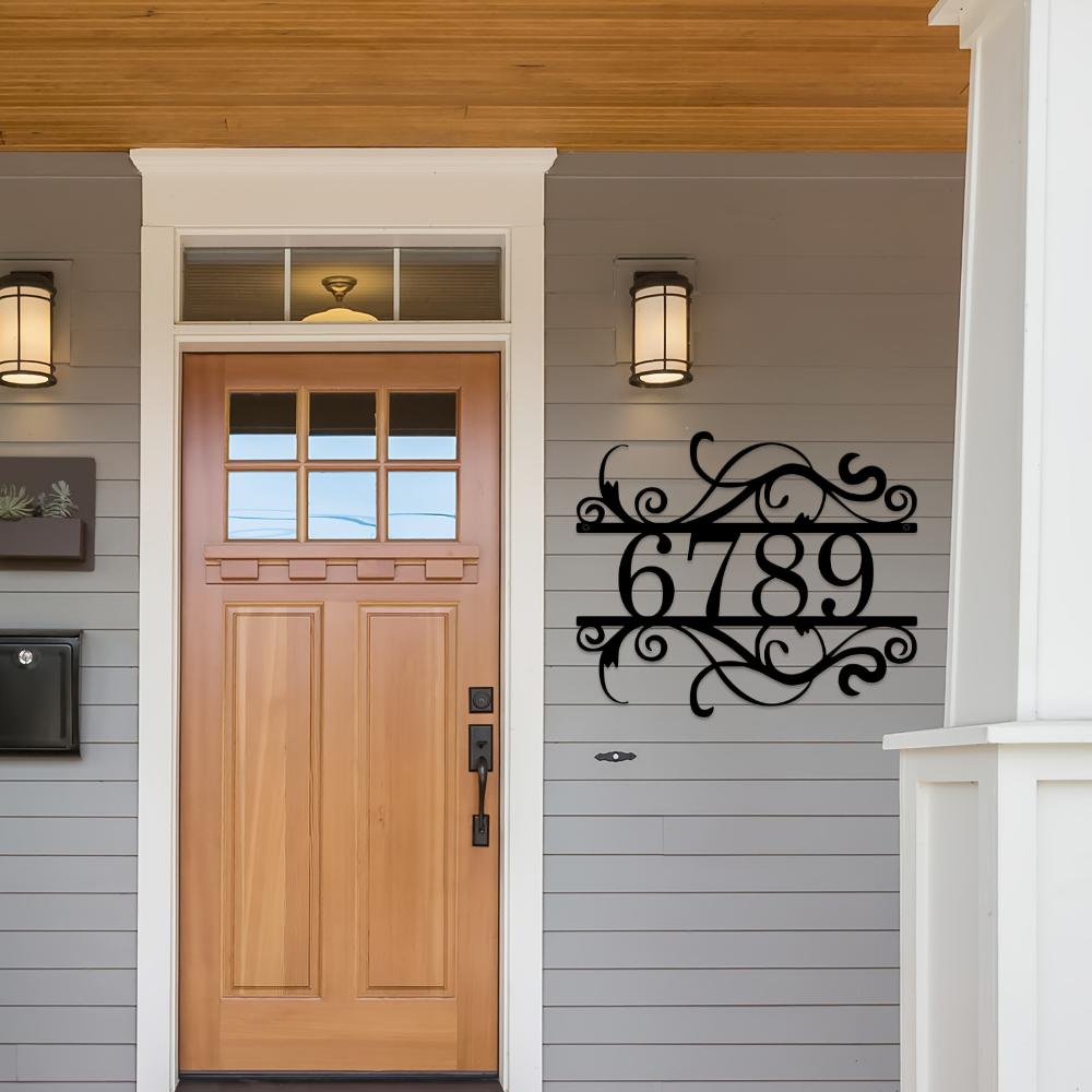 Metal Wall Sign Custom Address Plaque House Number Personalized Outdoor Decor Porch Garden Art