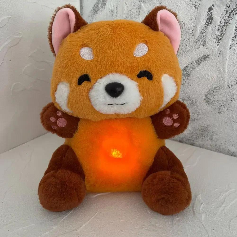 Plush Toy Red Panda Breathing Stuffed Animal New For Anxiety Adults With Music Lights & Rhythmic Breathing In Four Modes