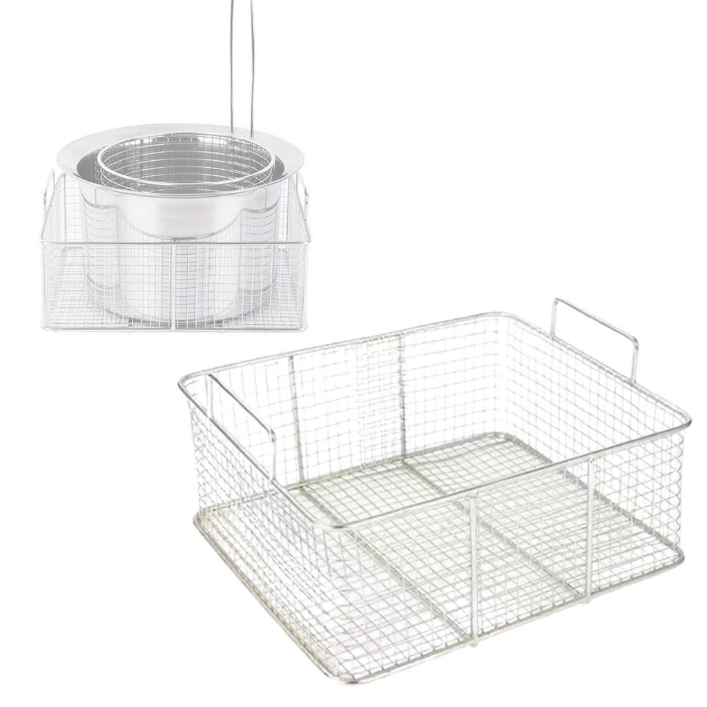 Frying Drain Basket with Double Handle Fried Snack Oil Fry Basket Kitchen Oil