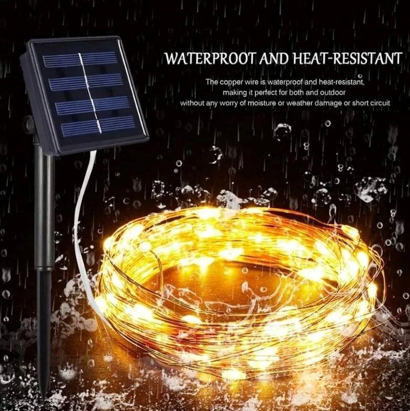 Solar Powered Outdoor String Lights 50/100/200/300 LED for Holiday Christmas Parties Waterproof Fairy Garden Flower Garlands