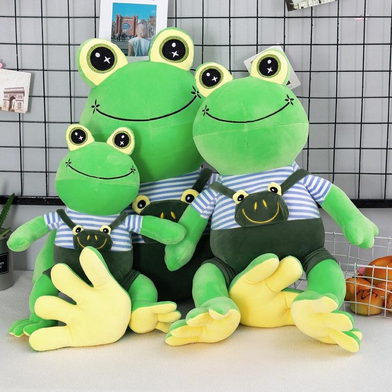 Cute Plush Frog Toy With Shoulder Strap For Kids' Sleeping Companion