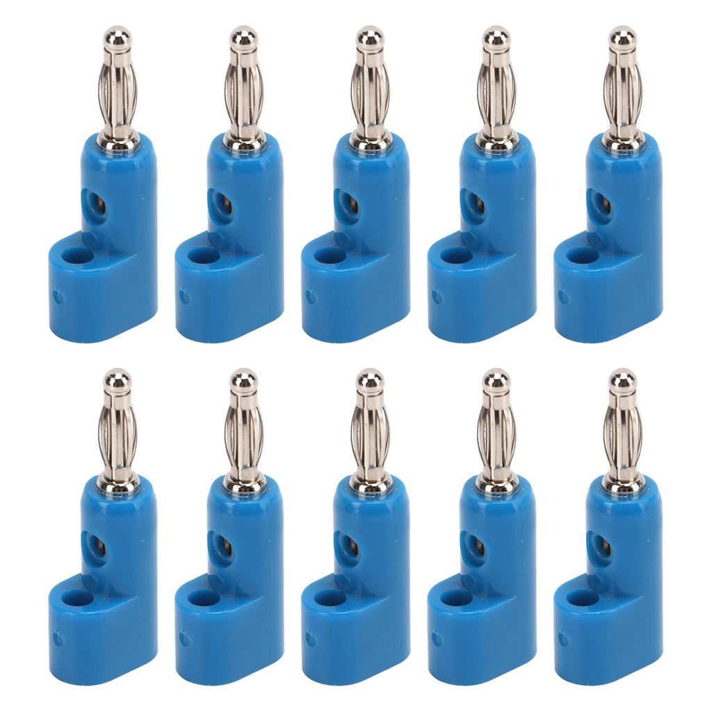 10pcs 4mm Stackable Banana Plug Connectors Solderless Banana Plugs for Security Accessories