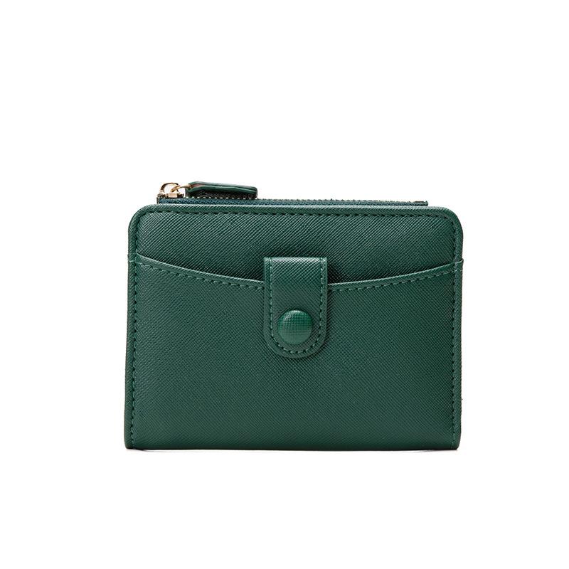 short wallet women's new model, cross pattern zipper buckle women's wallet, multi-card small wallet
