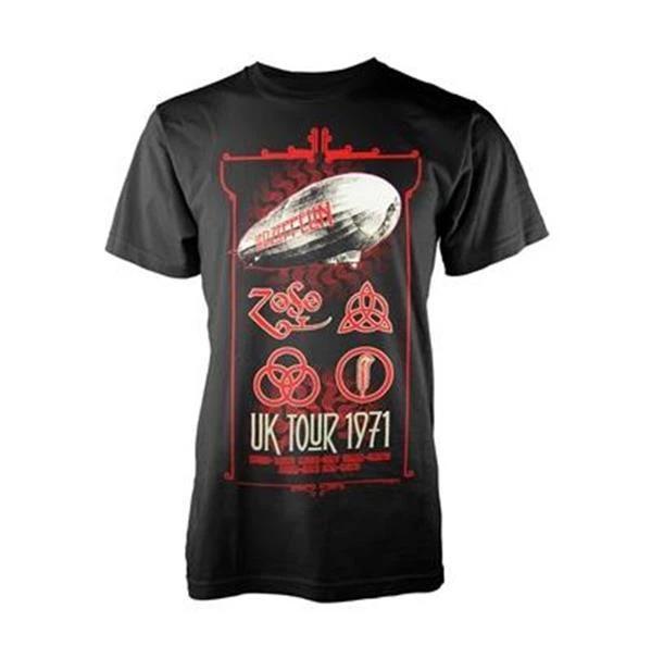Official Licensed Led Zeppelin Uk Tour 1971 T Shirt Rock Plant Page S