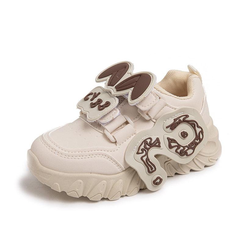 

Girls Korean version of Internet celebrity rabbit ears casual sports shoes 2025 spring and autumn new breathable boys leather dad shoes tide 37