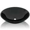 VidaXL Lavabo Verre Trempé Noir Lavabo Vasque Evier à Poser Salle de Bain 142231