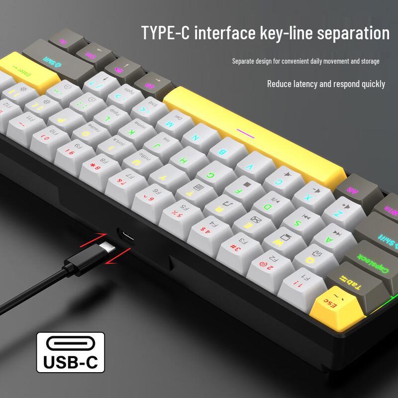 Yunguoguo K33 61-Key RGB Mechanical Gaming Keyboard