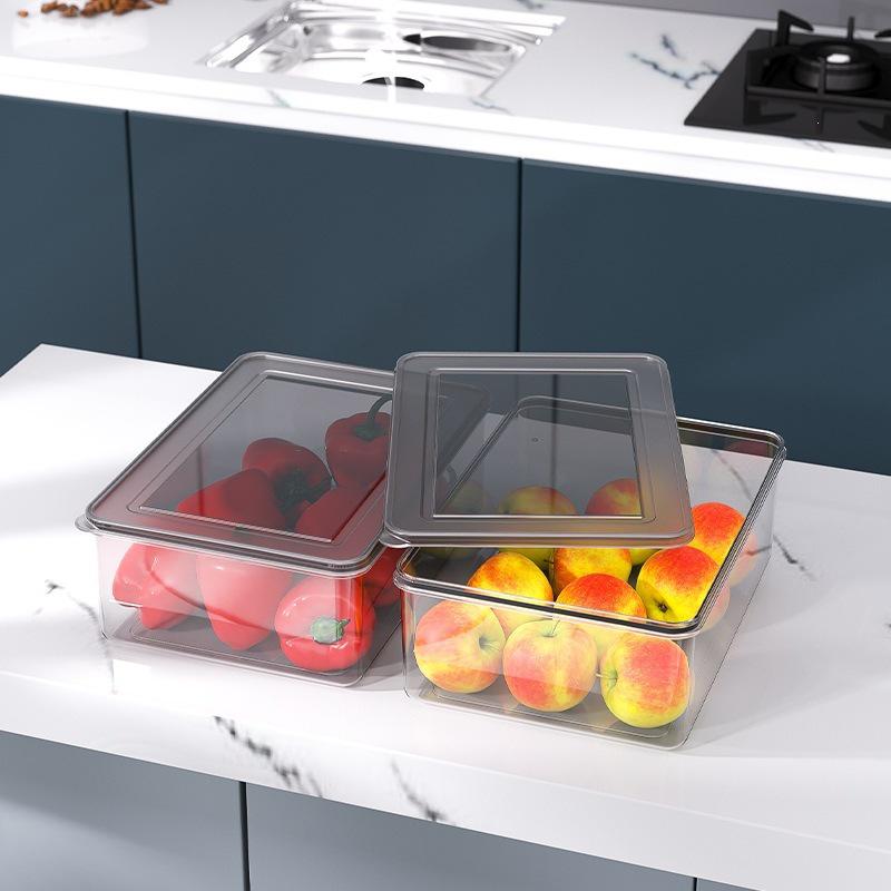 Large Capacity Food-Grade Sealed Kimchi & Fruit Storage Box for Refrigerator