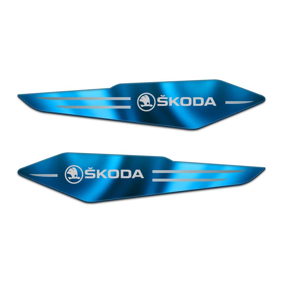 AAFM1 Car Badge Side Fender Leaf Board Decor Body Reflective Stickers For Skoda Octavia A5 3 2 VRS Vision Kodiaq Favorit Rapid Fabia