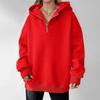 Women's Casual Long Sleeve Half Zip Hoodie with Chest Pocket for Everyday Wear
