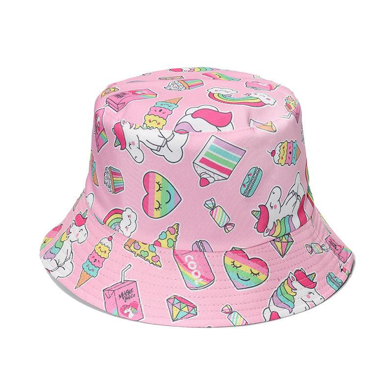 Sunshade Cute Hat Donut Ice Cream Hot Air Balloon Pattern Womens Fisherman Hat
