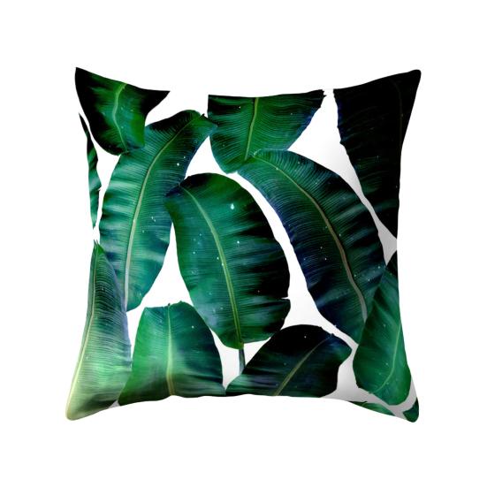 Husă de pernă decorativă modernă, cu imprimeu de frunze, pentru canapea de acasă, cu fermoar