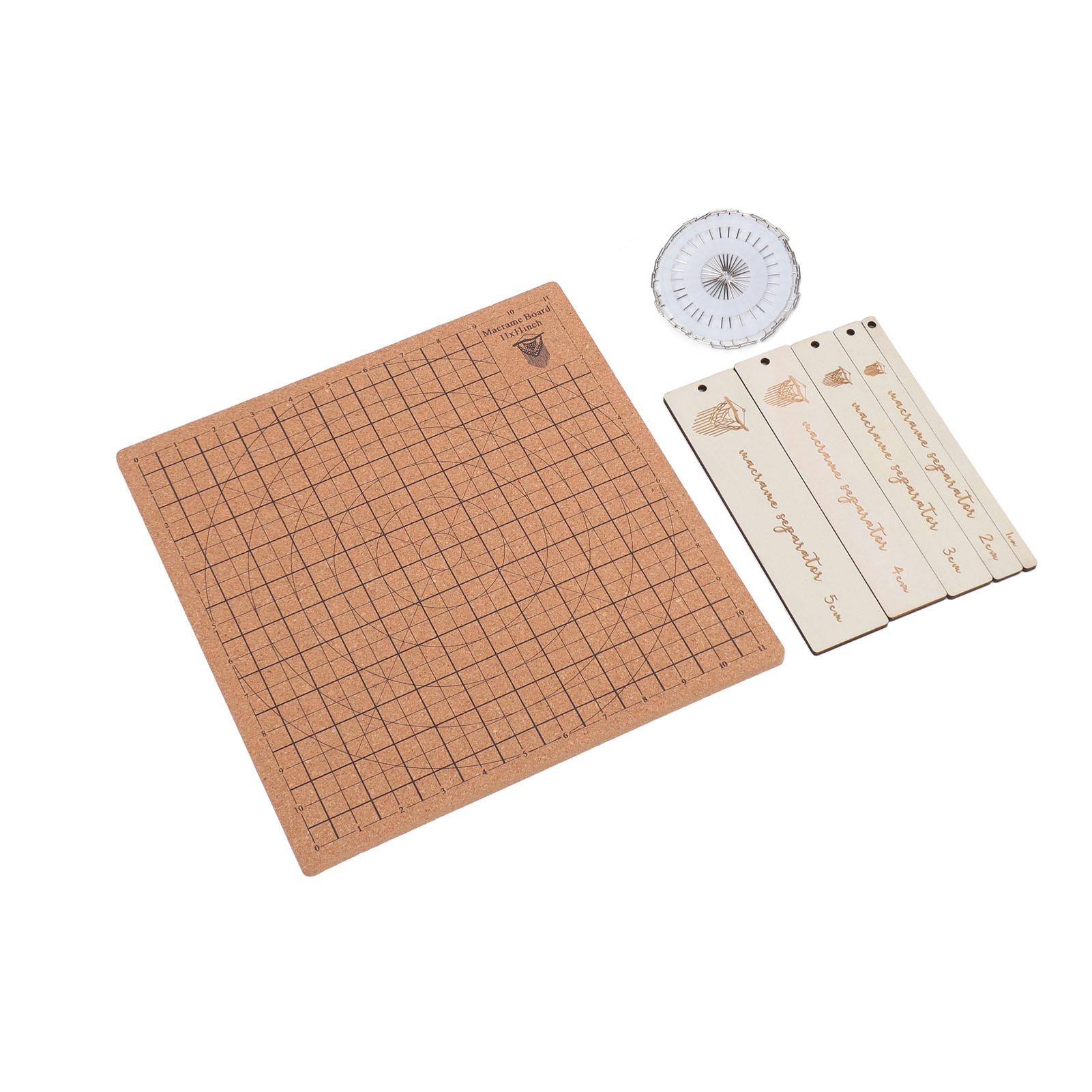 

Доска для макраме 11,8x11,8 дюйма, многоразовые сетки, двухсторонняя доска для плетения макраме с 30 Т-образными булавками и 5 вспомогательными