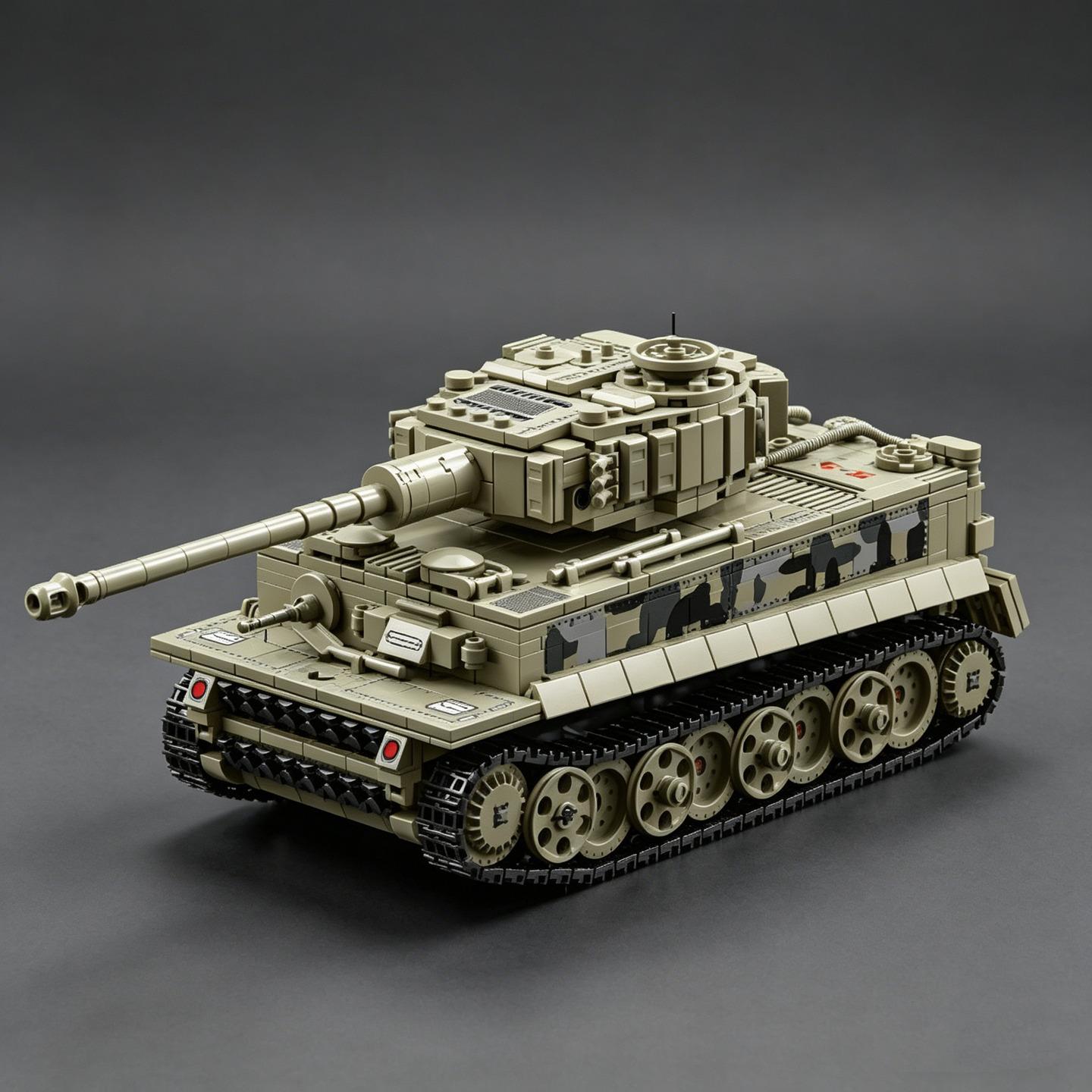 

World War II Tiger Heavy Tank Sd.Kfz.181 Building Block Model, Tiger I Armored Vehicle, Educational Toy for Boys, Panzer VI Tank NO BOX