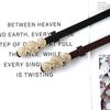 Fashion Solid Color Gold Character Avatar Decoration Women Slim Belt For Office Wear And Casual Outfits
