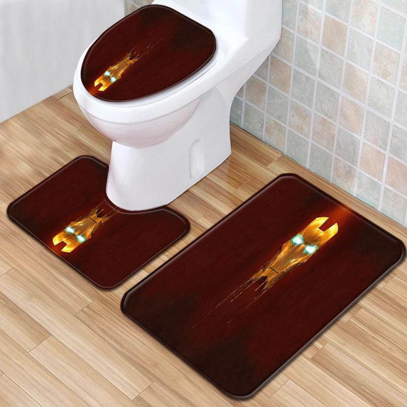 Animation Bathroom Floor Mat Three-Piece Bathroom Carpet Toilet Mat Set Door Mat Bathroom Non-Slip Mat