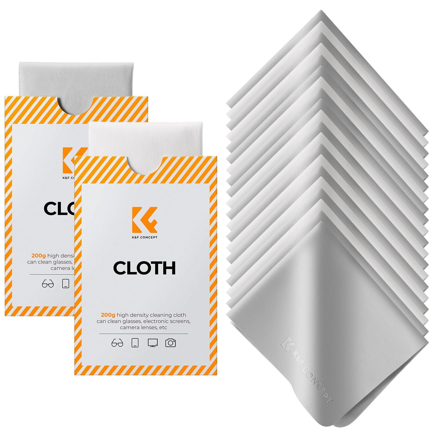 

Concept Camera Cleaning Pack of High Density Individually Wrapped Envelope for Glasses Camera LCD White 12 K&F Cloths, 20, Fabric, Microfiber, Bags,