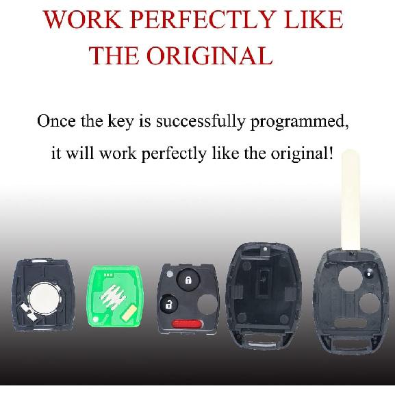 MechanMagic 2PCS Key Fob Remote Replacement Fits Honda CR-V 2007 2008 2009 2010-2013/CR-Z 2011- 2014 2015/Fit/ight/Accord Coupe/Crosstour MLBHLIK-1T