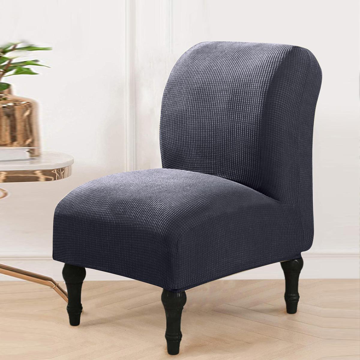 

1PCSolid Color Accent Armless Chair Cover Spandex Single Sofa Slipcovers Stretch Elastic Couch Protector Cover Sillas De Oficina 1PC темно-сірий колір