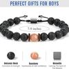 Hot Sale 8mm Lava Volcanic Stone Bracelet Natural Stone Beaded Moonstone Cross Bracelet Couple Bracelet