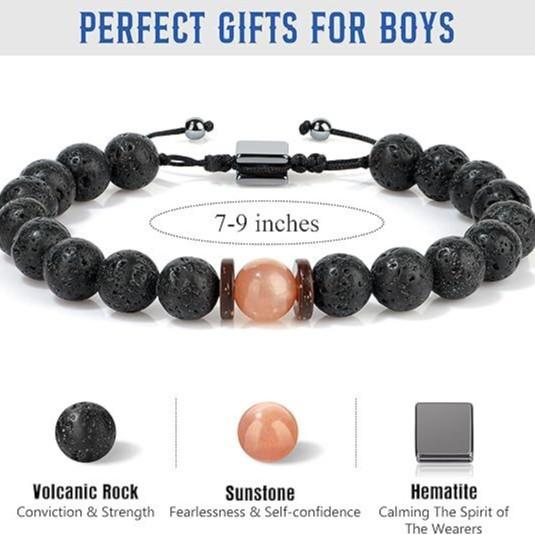 Hot Sale 8mm Lava Volcanic Stone Bracelet Natural Stone Beaded Moonstone Cross Bracelet Couple Bracelet