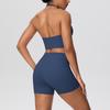 Cross-Border Halter Sports Vest & High-Waist Pocket Yoga Shorts Set