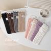 Damen Frühling und Herbst Einfarbige Spitze Ohrenrand In-The-Tube Socken
