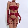 Laccetto Sexy Tentazione Lavorato a Maglia Push Up Alta Qualità Fiocco Bikini Sexy Senza Schiena Scollatura Profonda Bretelle Senza Maniche Nightclub Cnrs