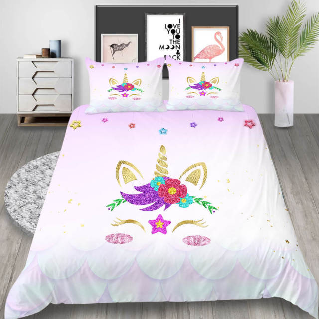 unicorn eyelash bedding