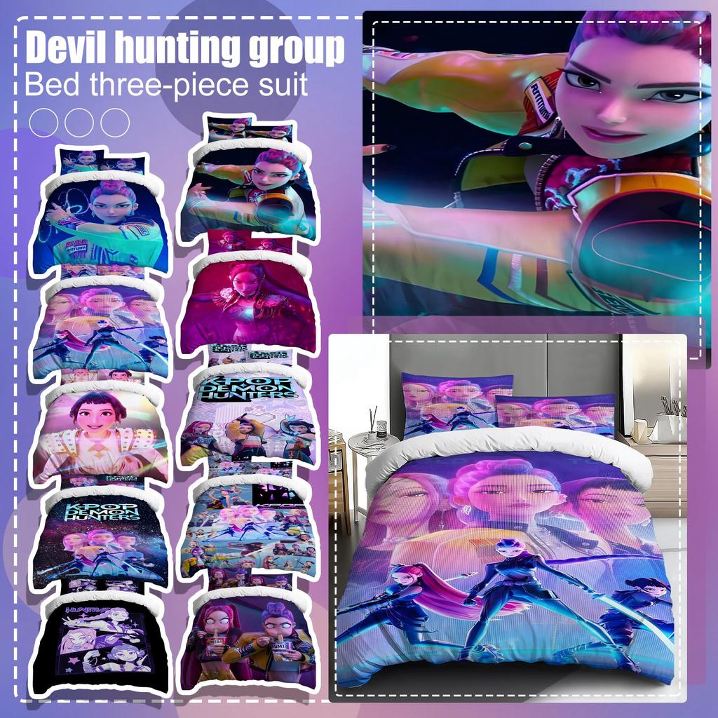 Duvet Cover Printed With Christmas Decoration Super Soft Brushed Microfiber Double Bed Comfortable Set With Zipper Closure And 2 Pillowcases
