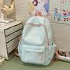 Schoolbag Solid Color Versatile School Bag Female Korean Edition Girl Student High Value Simple Casual Large Capacity New Backpack Backpack