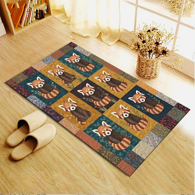 2025 Neuer Retro Patchwork Tier Teppich für Wohnzimmer Schlafzimmer Zuhause Sofa Dekoration, Kinderspiel Rutschfeste Fußmatte06