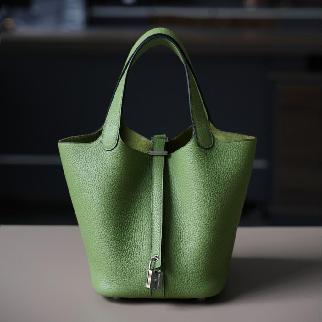 TC First Layer Cowhide Wax Thread Hand-sewn Vegetable Basket All-steel Hardware Brushed Oil Edge Handbag Craftsman Code