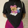 Breathable and Comfortable Daily Casual Cartoon Bear Doll Women'S Short Sleeves Suitable for All Seasons Aesthetic Clothes