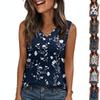 Sleeveless V Neck Floral Print Tank Top Casual Loose Fit Blouse Lightweight Summer Shirt for Women
