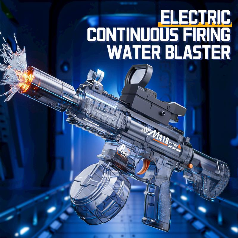 M416 Kids Electric Water Gun With Cool Light Long Range Automatic Continuous Shooting Squirt Gun Toy Children Summer Outdoor Toy