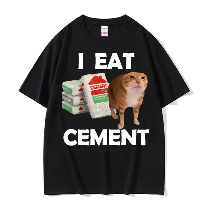

I Eat Solder Cursed Funny Cat Meme T Shirt Unisex Womens Clothing Fashion Casual T Shirts Summer High Quality Cotton Tshirts Tops 4XL