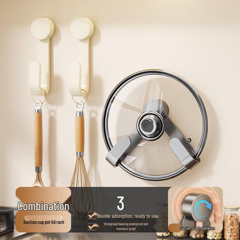MDNG Wall-Mounted Rotating Pot Lid Holder 3-Pack