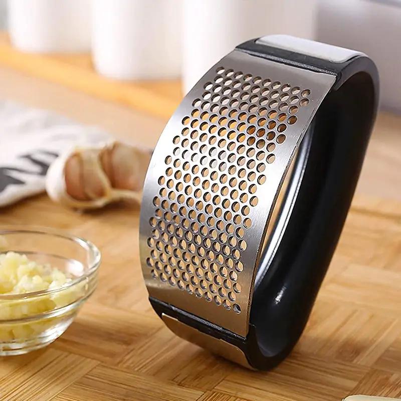 Stainless Steel Garlic Press Crusher Manual Garlic Mincer Chopping Garlic Tool Fruit Vegetable Tools Kitchen Accessories Gadget