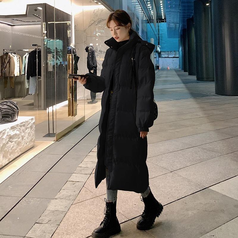 Down Jacket Women's Winter New Style Mid-length Over-the-knee Korean Style Loose Thickened Cotton Jacket