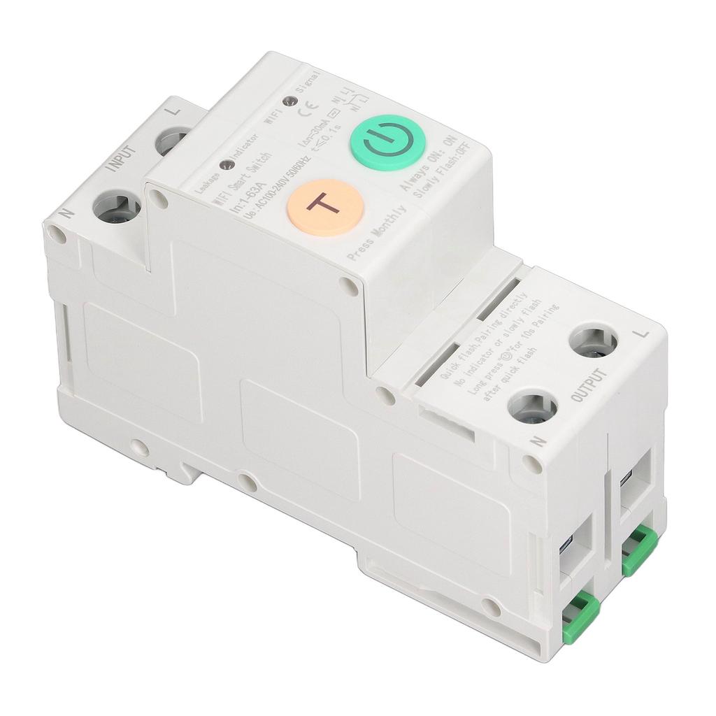WiFi-Leistungsschalter Parameter Einstellbarer Fehlerstromschutz Datenanzeige Fernbedienung Leistungsschalter AC100‑240V 2P