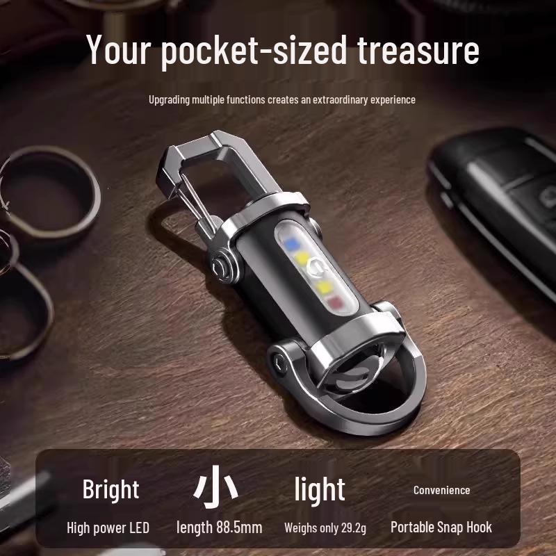 Portable Waterproof Multi-Function Mini Flashlight with Waist Clip: Minimalist Design for Outdoor Survival and Emergency Use